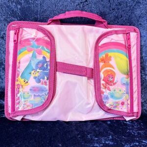 Trolls Cupcakes and Rainbows Art Case Travel Organizer Pink Blue‎ Kids 10" x 14"
